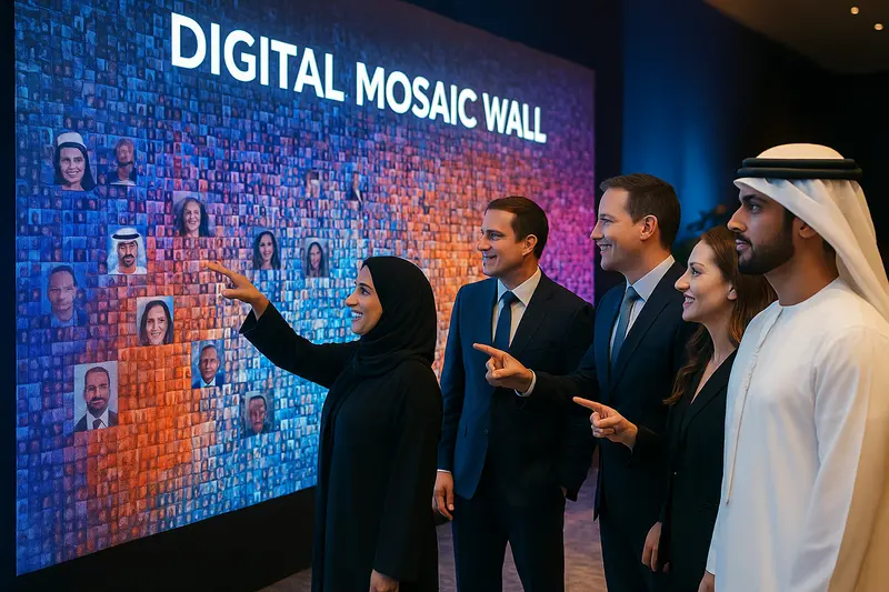 AI portrait mosaic wall for events
