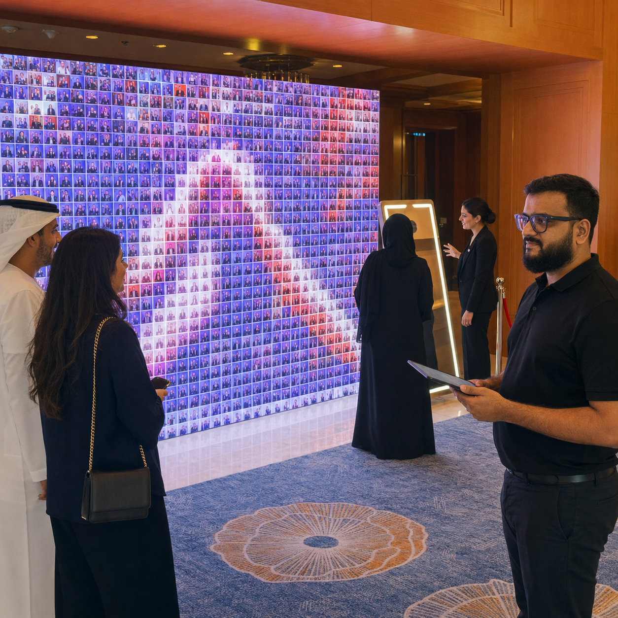 Eventrax team delivering interactive technology for a live event